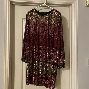 Pink and gold ombré dress